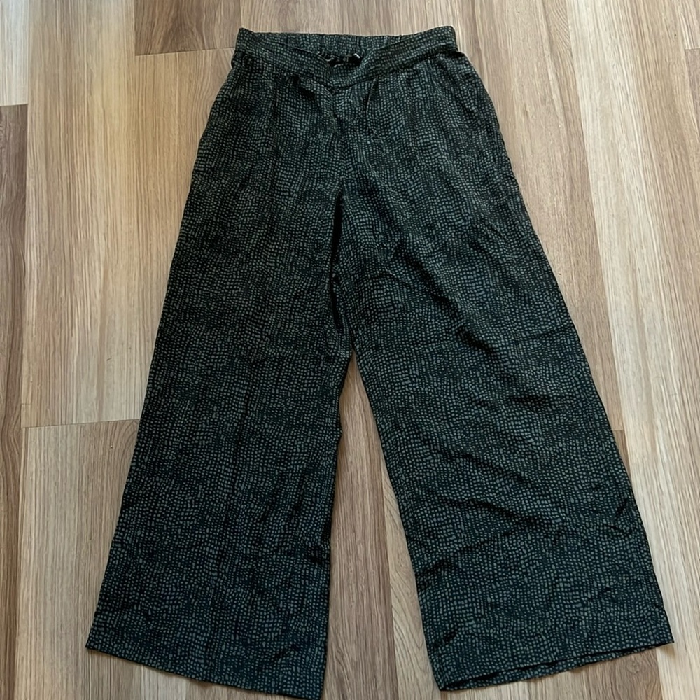 Eileen Fisher Black Textured Wide-Leg Pants